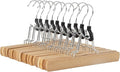 Amazon Basics Sturdy WoodenPants Hangers for ClosetOrganization, Natural, 10-Pack